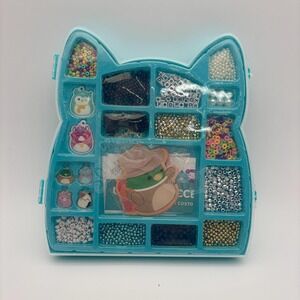 Bead Jewelry Making Kit Blue Cat Case Bracelet Necklace‎ Pendant Kawaii Charms